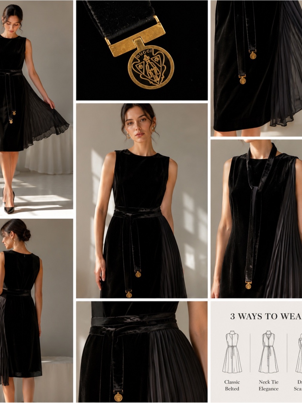Gucci Black Velvet Dress size 40 - Picture 3 of 16